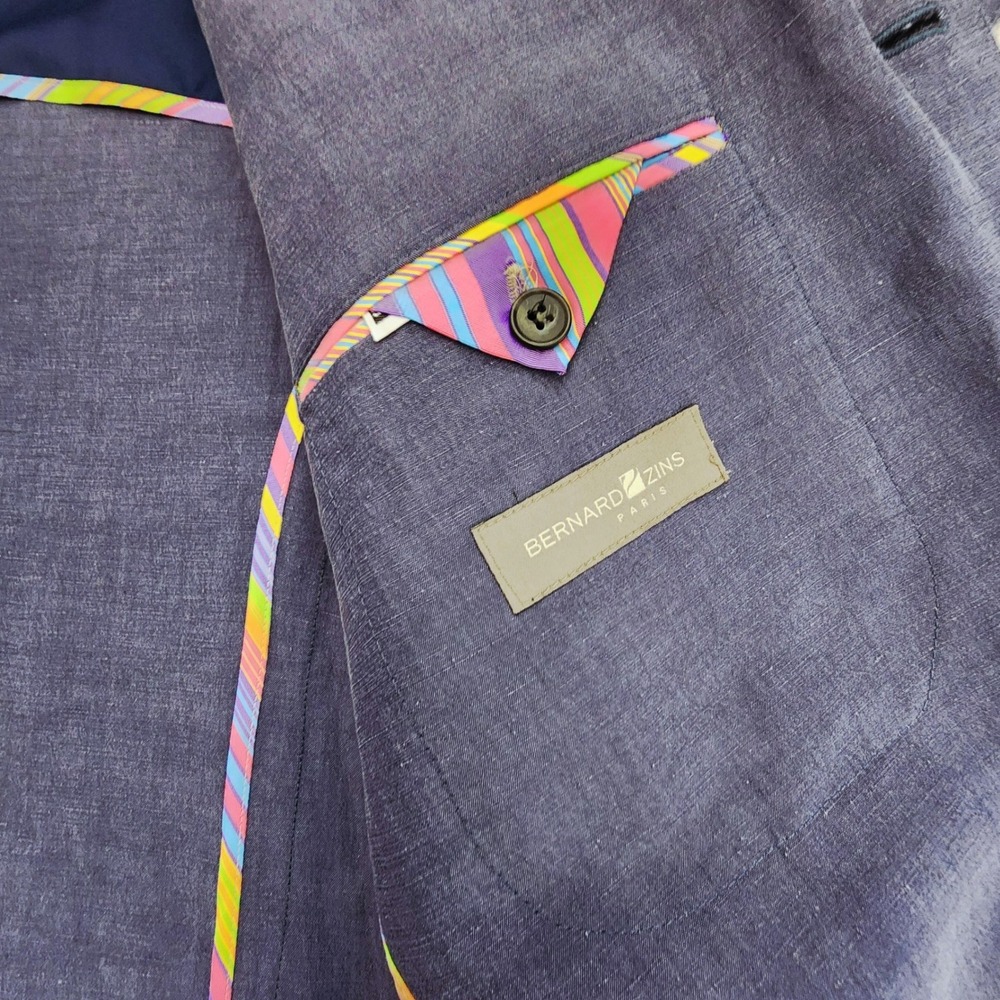 Bernard Zins Blazer 54 EU 44 US LARRY Linen Silk Blend Sport Coat Jacket NWT - Picture 8 of 16